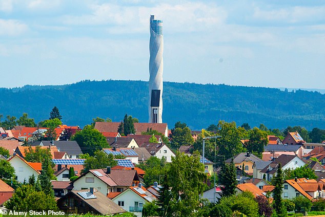 The tower stands at over 800 feet