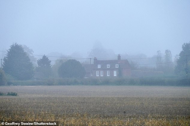 Yesterday a house in the village of Dunsden in Oxfordshire next to fields was covered in darkness