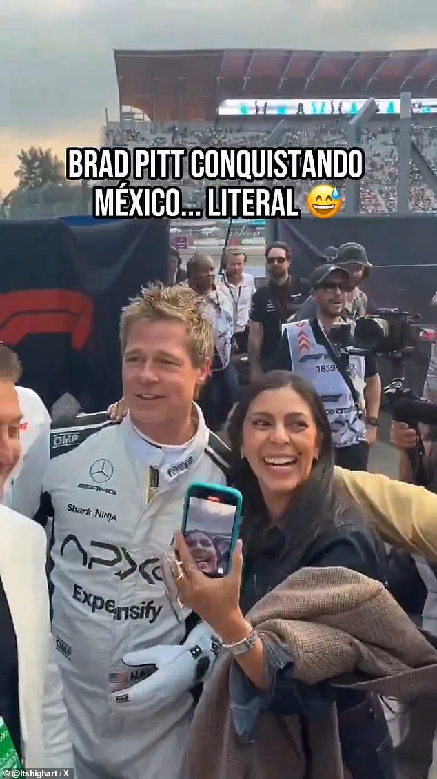 Earlier this week, the Once Upon a Time in Hollywood actor was surprised during the F1 race in Mexico City