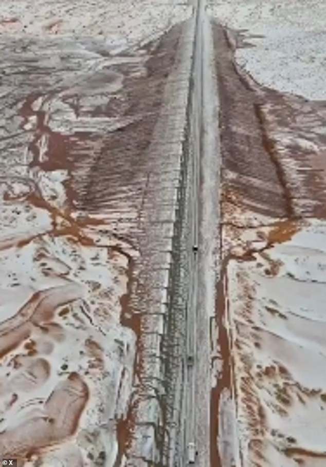 In a press release on Saturday, the Saudi regime's news agency said: 'Since last Wednesday, heavy rains accompanied by large amounts of hail have occurred in several parts of the Al-Jawf region.