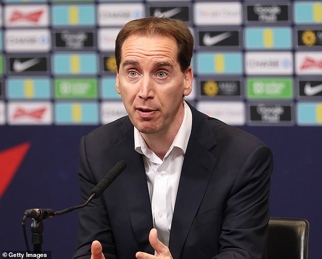 The FA, led by CEO Mark Bullingham (above), claim the German manager signed his England contract two days after Lee Carsley's side suffered their disappointing 2-1 defeat to Greece