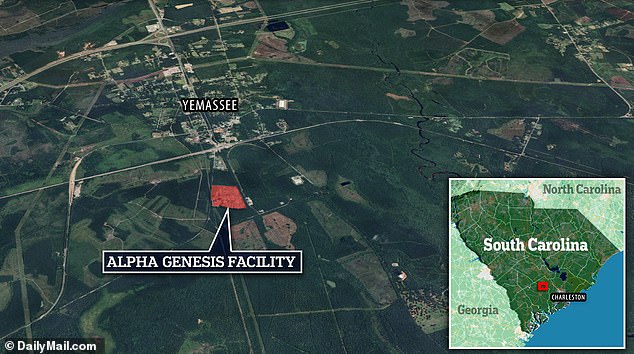 The facility, which houses more than a thousand monkeys, is located on the outskirts of the town of Yemassee - 50 miles west of Charleston