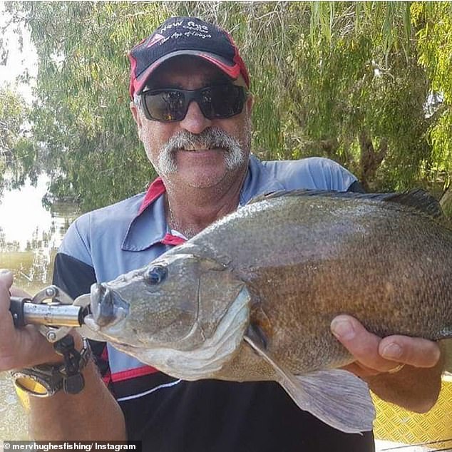 Australian cricket great Merv Hughes (pictured) acted quickly and dragged Botham back into the boat, which had also attracted some sharks looking for leftovers