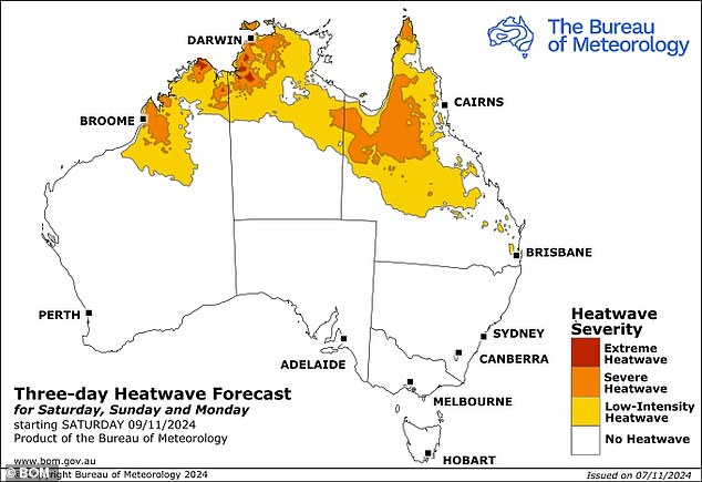 Heatwave warnings are in force in Queensland, NSW, WA and the Top End