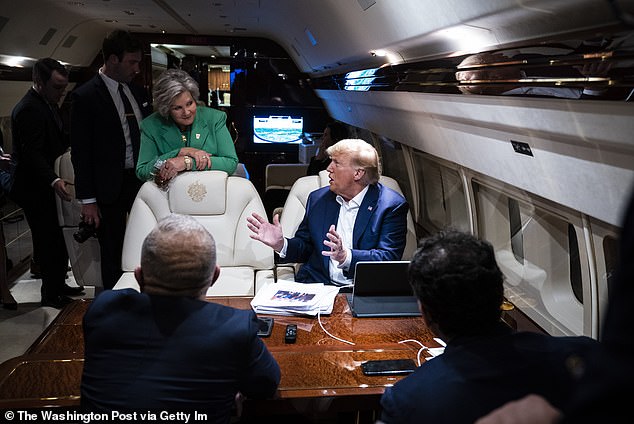 On Thursday night, Trump appointed her as White House chief of staff — making her the first woman ever named for the role of presidential gatekeeper. (Above) Susie Wiles on 'Trump Force One' in 2023