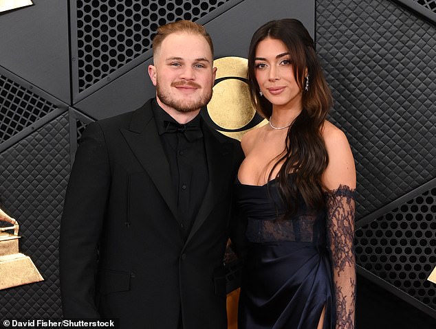 Bryan and LaPaglia pose on the red carpet at the Grammys in February this year