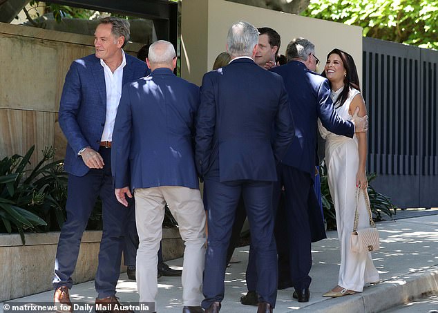 Several prominent reporters and 7News executives arrived at the 84-year-old's multimillion-dollar waterfront home to enjoy a long lunch.