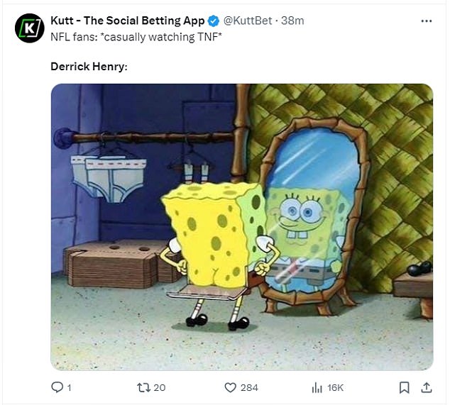 Memes quickly flooded social media as fans compared Henry to Spongebob Squarepants