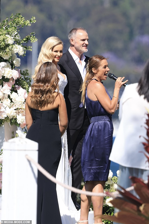 The couple and their guests, including former Home and Away star Erika Heynatz, later celebrated at a reception at the Pasadena restaurant, where Bella gave an emotional speech.