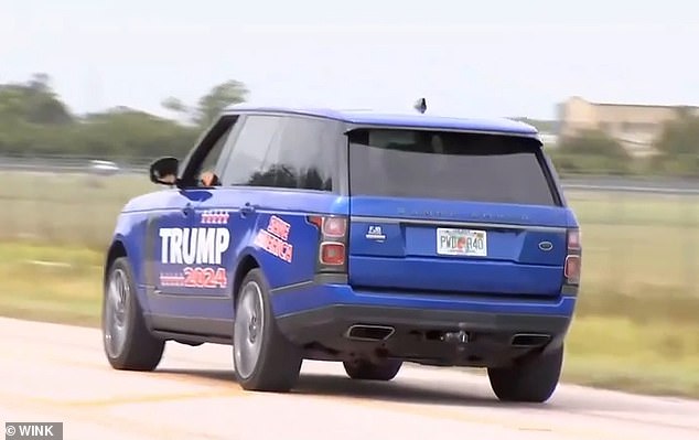 Oakes drove away in his Trump-themed Range Rover after a reporter tried to talk to him