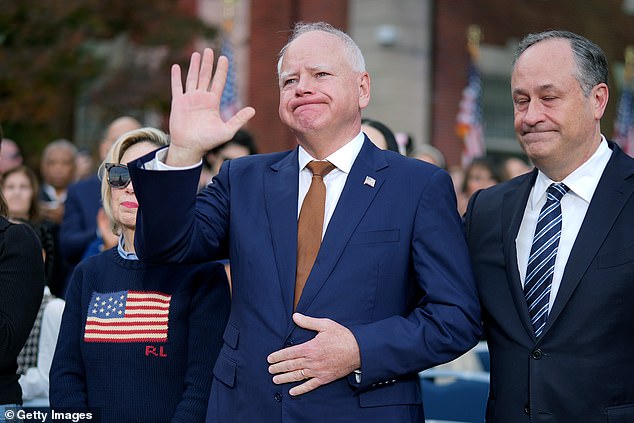 It was the first post-election look at a Walz after he became emotional during Vice President Kamala Harris' concession speech on Wednesday.