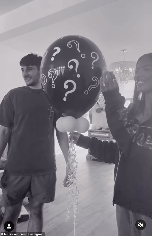 Tennessee and Danny already know the gender of their first child, but shared the reveal clip in black and white to keep it private