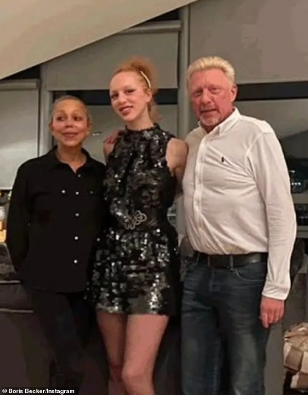 Boris pictured with his daughter Anna and his ex Angela in 2023