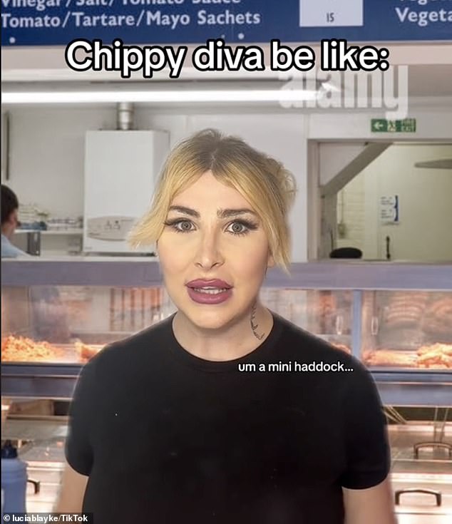 Lucia Blayke from London made a hilarious impression of the chip shop interaction in a clip that was viewed more than 100,000 times