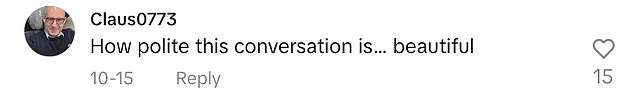 Meanwhile, others commented on how 'polite' both people were in the clip, with some also gushing over the 'iconic' and 'gorgeous' staff member