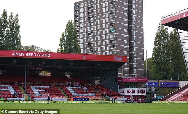 Charlton's 27,111 capacity stadium - The Valley - in south-east London is surrounded by several houses and apartments