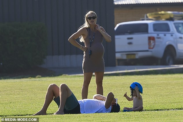 All the fun proved to be too much for Josh, who lay in the middle of the park taking a well-deserved break as Sunny and Elyse looked on.