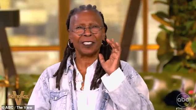 Whoopie Goldberg joined the conversation when it got heated and broke the tension with a joke, interrupting, “Knock knock, who's there? Oh my god, it's Whoopi'