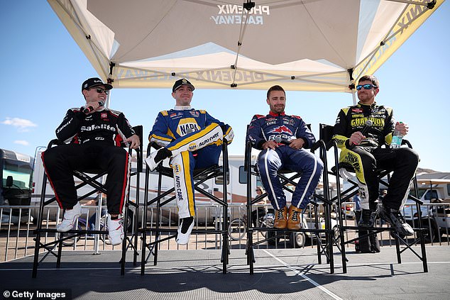 Majewski (center right) took part in the media presence in Avondale, Arizona on Thursday