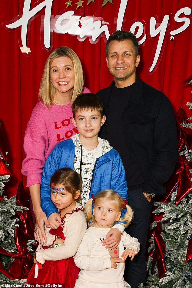 Among the famous faces at the event were Rachel Riley and Pasha Kovalev who posed with their three children Noa and Maven