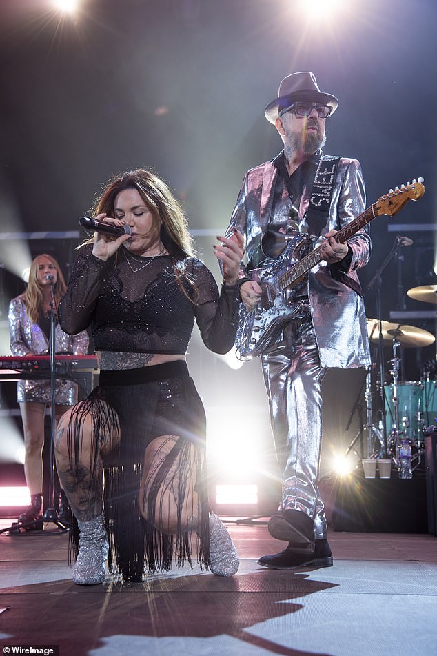 Dave Stewart and Vanessa Amorosi of Eurythmics perform at Henley Festival 2024 at the Leander Club on July 11, 2024