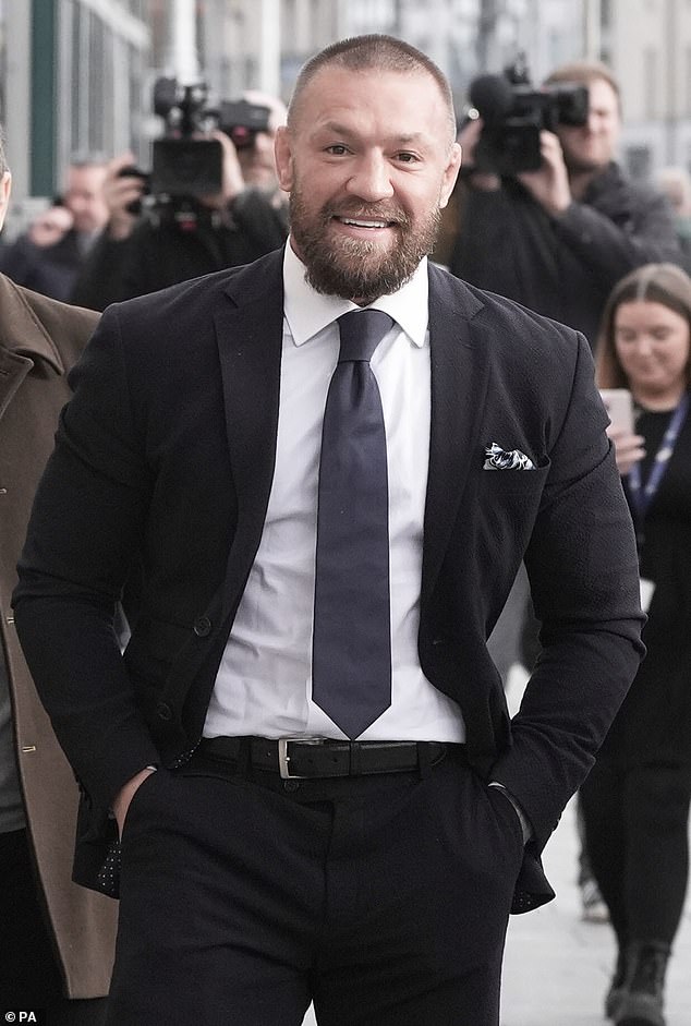 Mixed martial arts fighter McGregor outside the High Court in Dublin on November 6