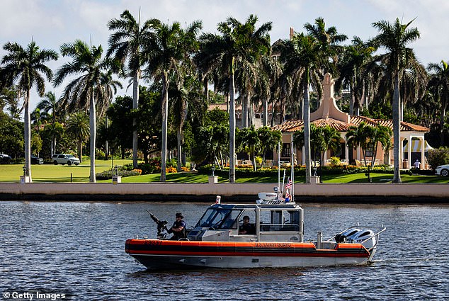 US Coast Guard boats also patrol the waterways near the property