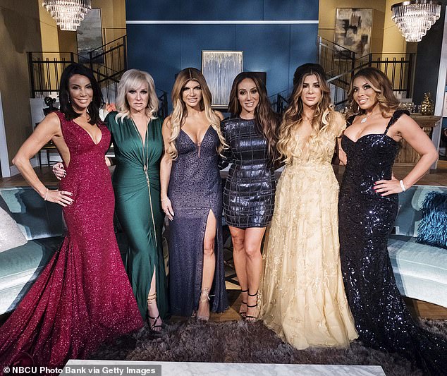 Elsewhere during the chat, the star proved there's still no love lost between herself and former RHONJ co-star Margaret Josephs (pictured second left)