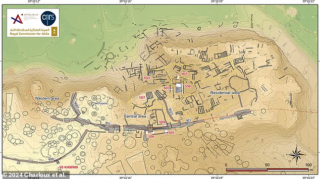 A map of the al-Natah site (photo) shows where the ancient resident's residences, tombs and necropolis were located in the city