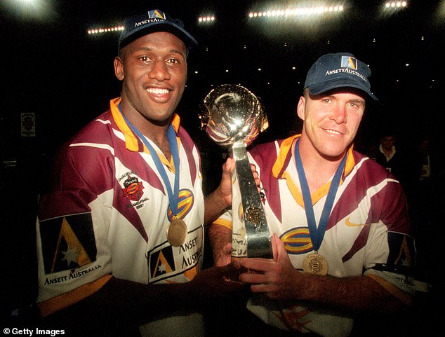 Sailor (pictured with former Broncos teammate Darren Smith in 1997) was one of the best footy players in the world in his heyday