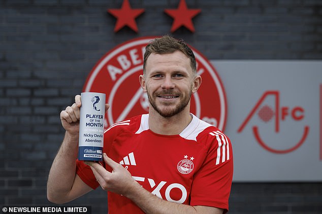 Nicky Devlin was delighted to receive the Player of the Month award for October