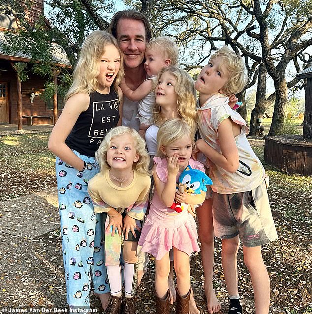 The actor (seen with his six children) revealed he suffered a 