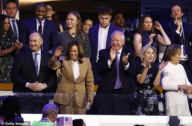 Hope Walz stood directly behind Vice President Harris at the Democratic National Convention in August