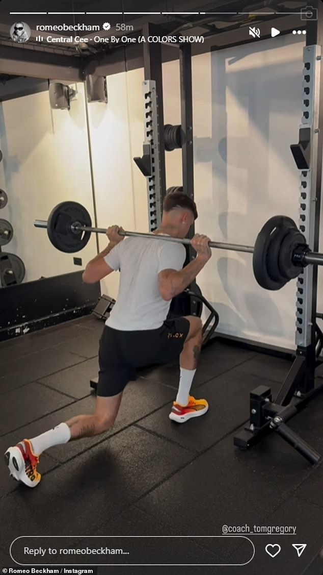 The former footballer also shared a video of himself in the gym