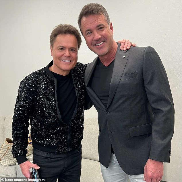 Jared is a member of the famous Osmond family; pictured with his uncle Donny Osmond