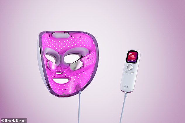 The £270 device shines different wavelengths of light onto the face to help maintain 'luminous skin' and a youthful glow