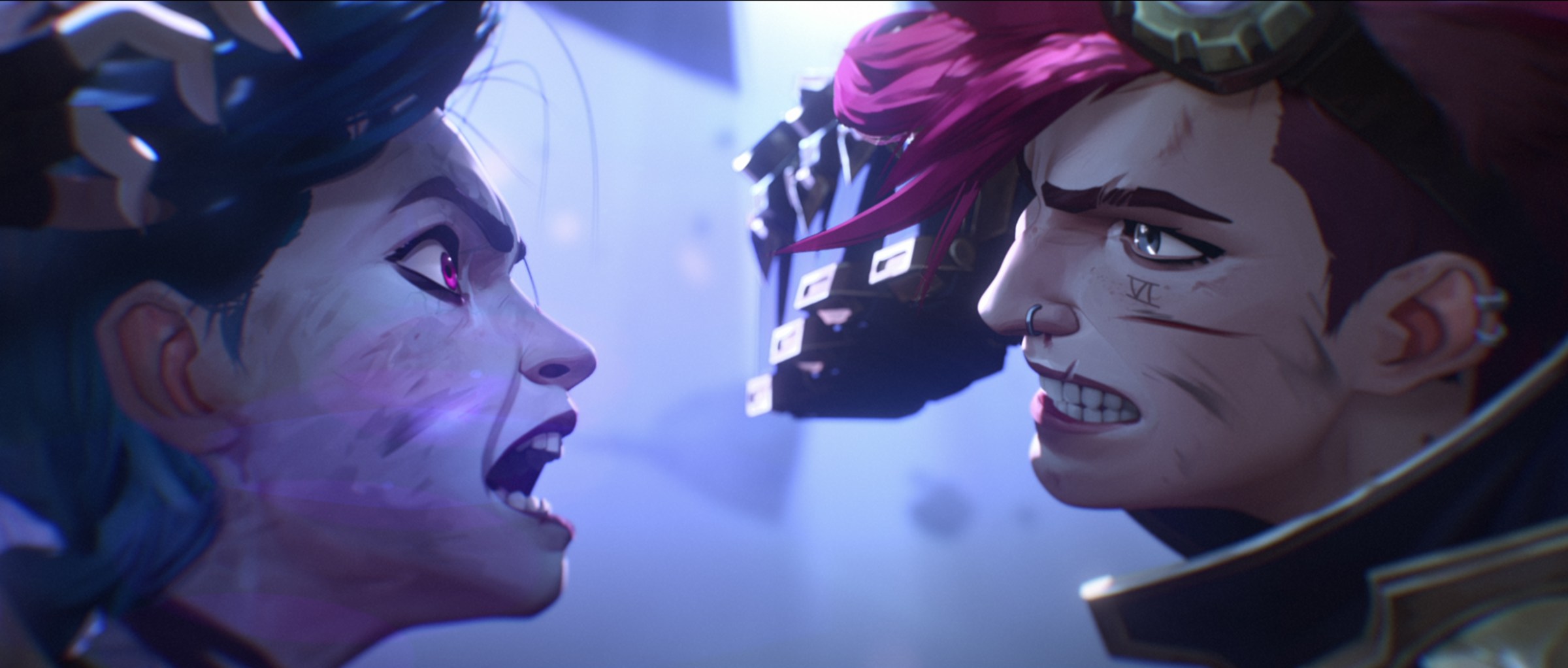 Jinx and Vi from Arcane season 2 face off in a battle 