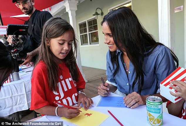 Meghan Markle, Duchess of Sussex, visits Girls Inc. from Greater Santa Barbara on October 2, 2024 in Santa Barbara, California