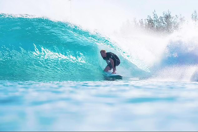 Prince Harry expertly rides a wave at a California surf ranch. The images appeared last month