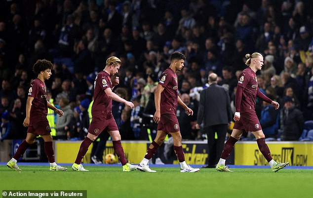 The shock result of the weekend was Manchester City's 2-1 defeat to Brighton, their fourth in a row in all competitions