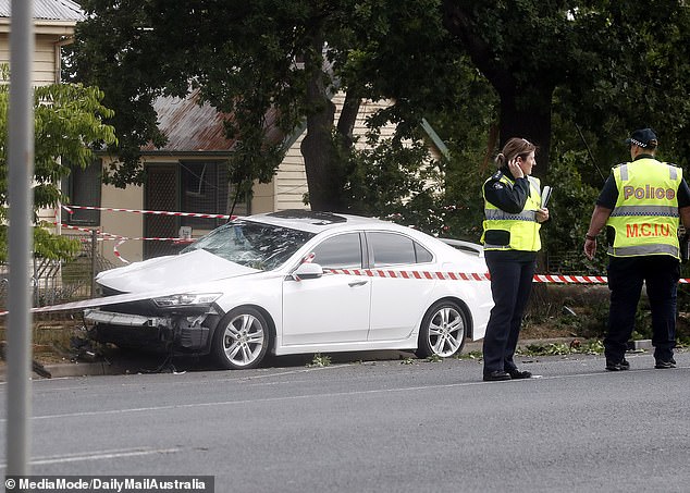 The crash also damaged a car, rocking the small community