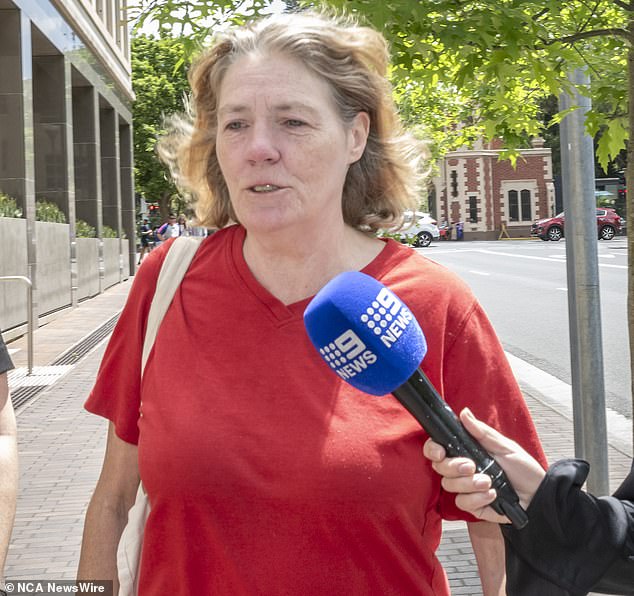 Greig's aunt is pictured leaving court on Sunday