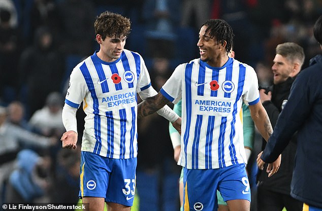 Brighton substitutes Matt O'Riley (left) and Joao Pedro (left) scored the goals for the Seagulls