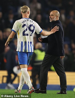 Guardiola praised Van Hecke after the match for his aggressive defense against Haaland