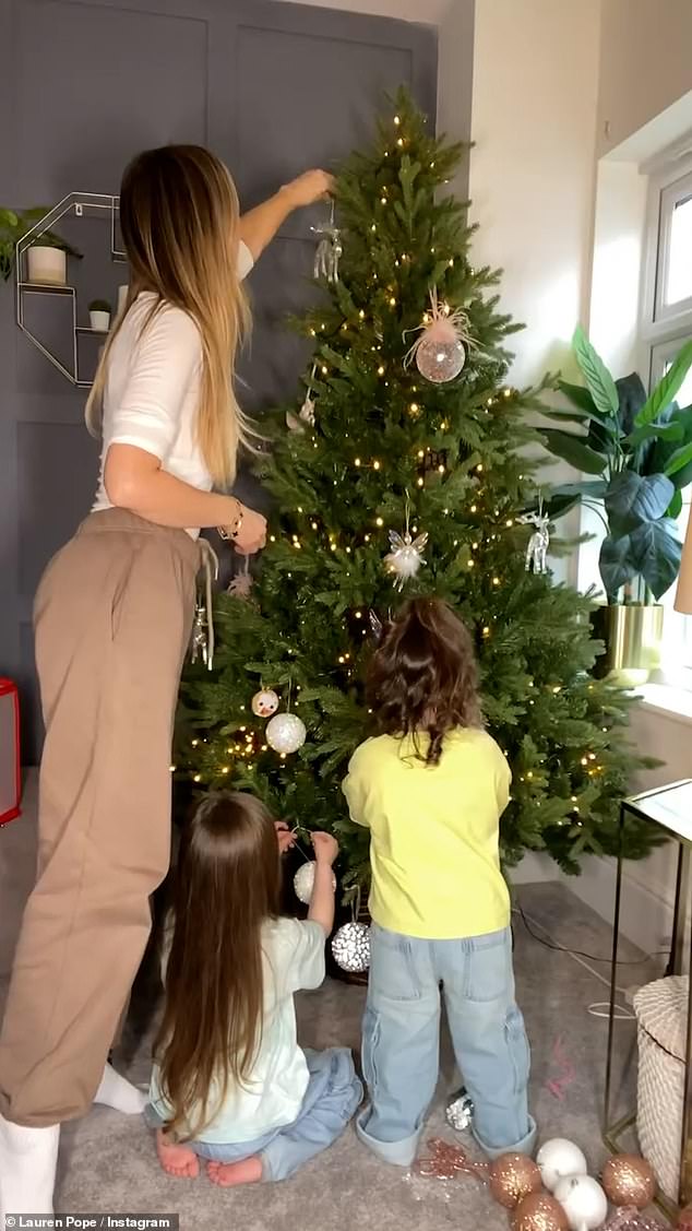 The model, 42, shared a glimpse of her festivities at home this year as she took to Instagram to share a sweet video of her family getting an early start to the holidays