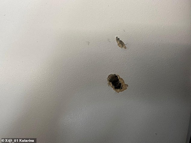 A passenger shared images of the bullet holes on board the Spirit Airlines flight