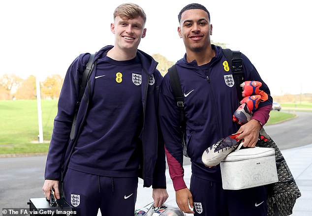 Aston Villa striker Morgan Rogers (right) has been given a first England call-up