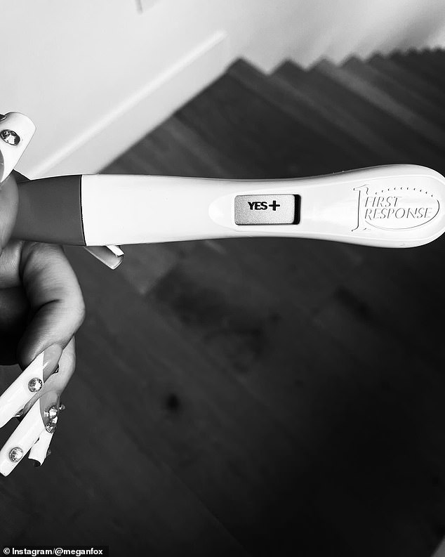 The star posted a photo of her positive pregnancy test