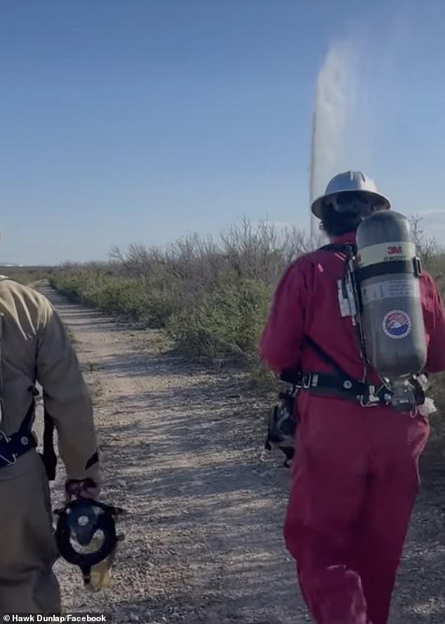 Workers can visit the site of the geyser but cannot do anything about it