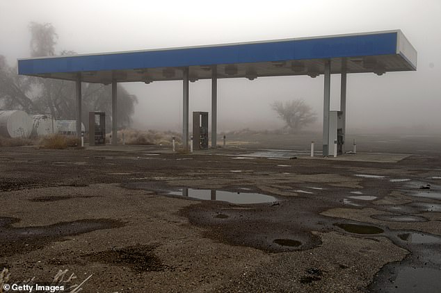 An abandoned gas station in Toyah, Reeves County, Texas